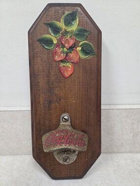 Vintage Wood 11" Wall Plaque w/ Coca-Cola Starr X Bottle Opener